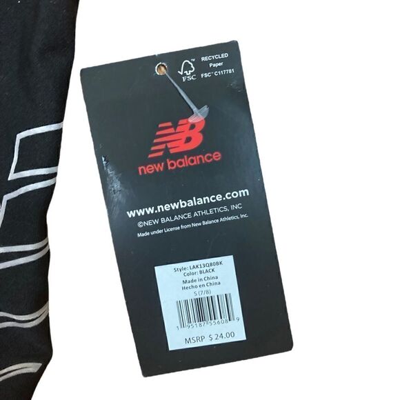 New Balance Black Performance Shorts, Size YS (7/8), NWT - Picture 3 of 8